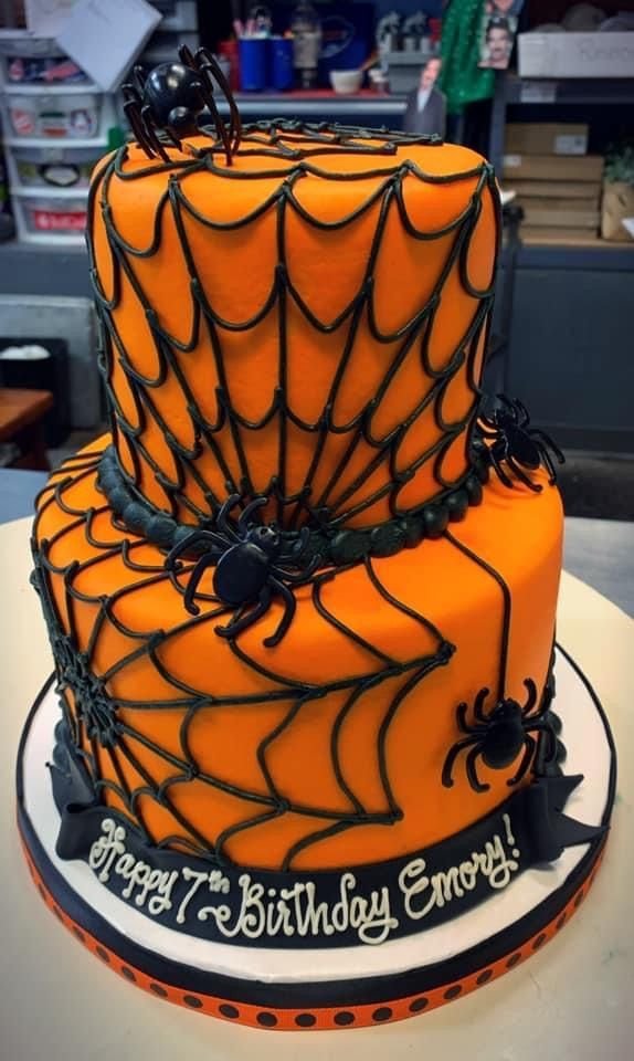 Tiered Spiderweb Cake