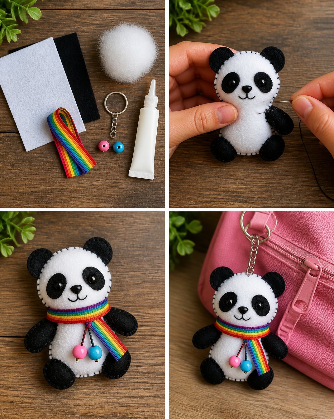 Cute Rainbow Panda Backpack Charm for Kids 7 Adorable Rainbow Panda Backpack Charm for Kids