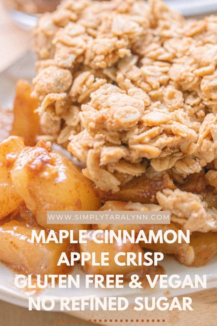Healthy Dessert Recipe: Gluten-Free & Vegan Warm Cinnamon Apple Crisp Recipe with No Refined Sugar!