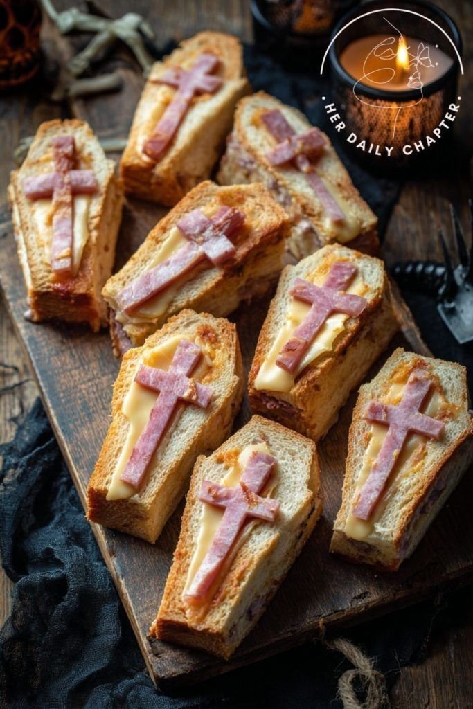 Coffin sandwich | Coffin appetizers, Coffin shaped cheese, Cuisine halloween facile