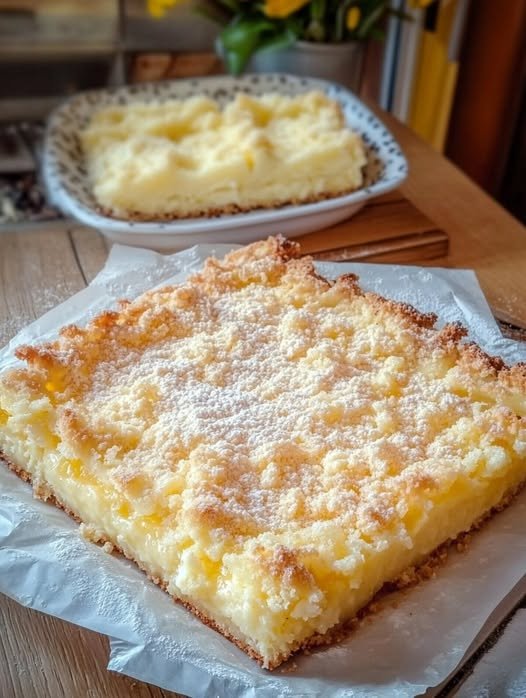 15 Minuten Vanillepudding-Krümel-Kuchen