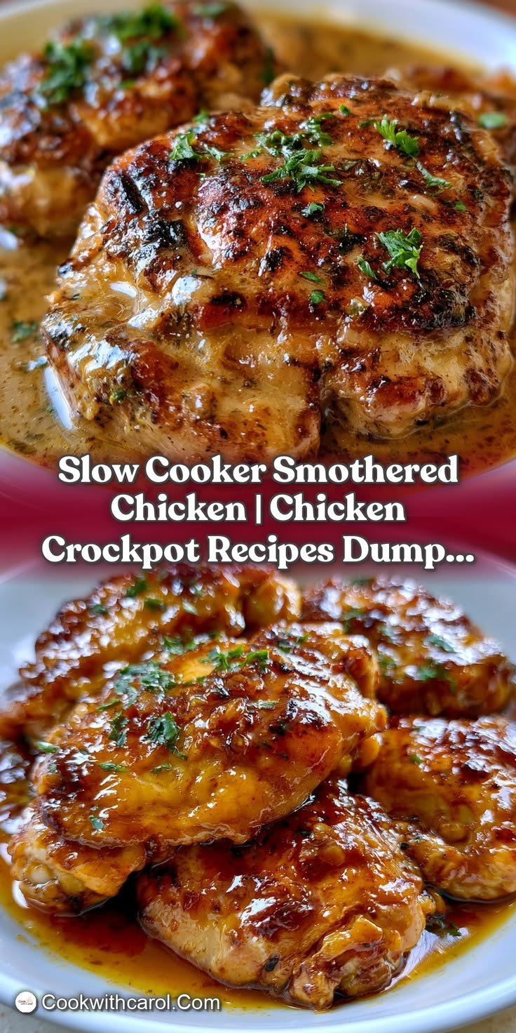 Slow Cooker Smothered Chicken | Chicken Crockpot Recipes Dump And Go