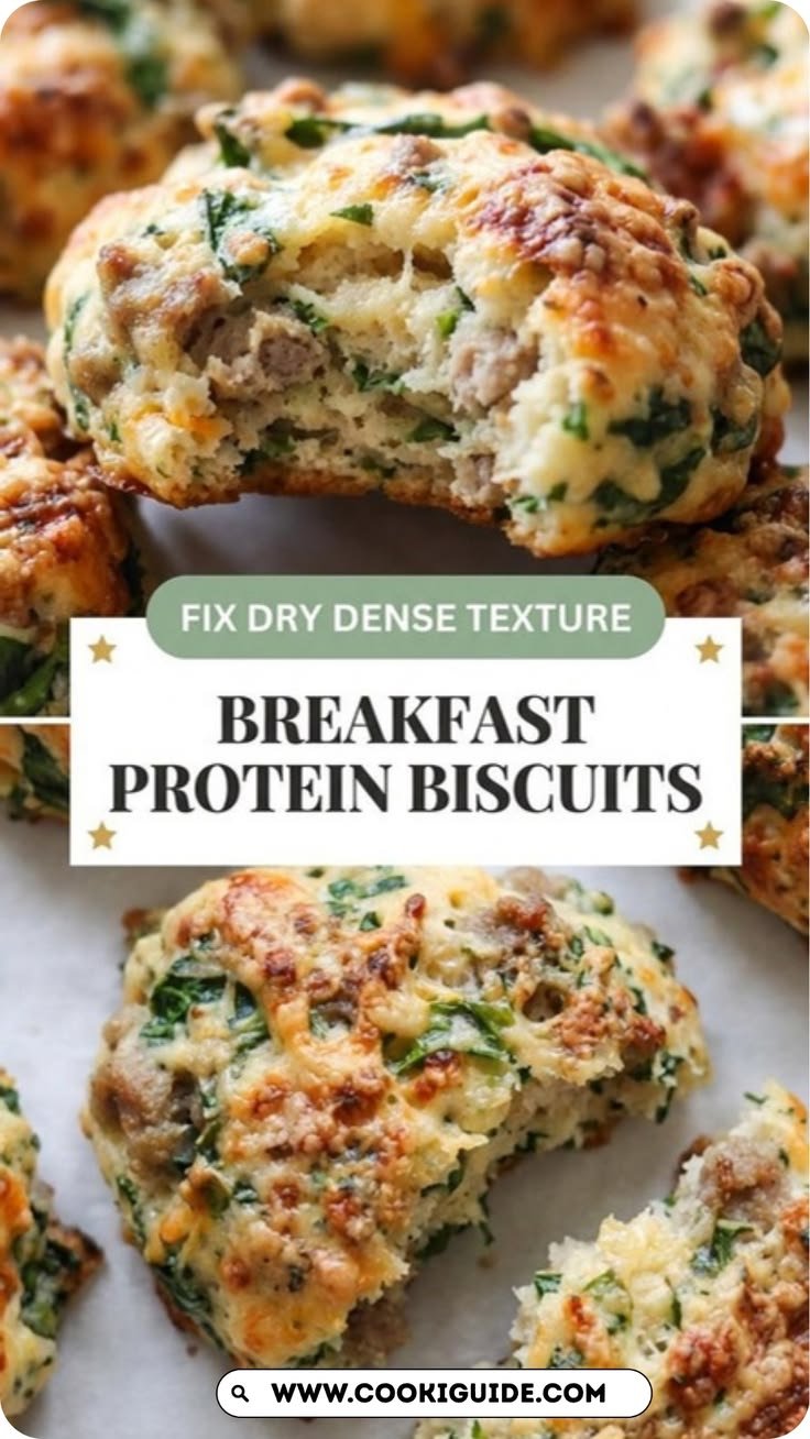 Breakfast protein biscuits that fix dry dense protein baking 🧀