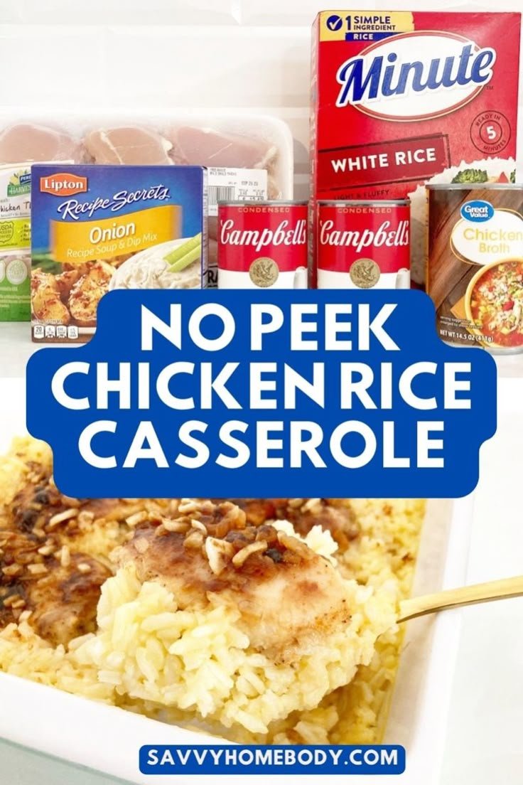 No Peek Chicken Rice Casserole