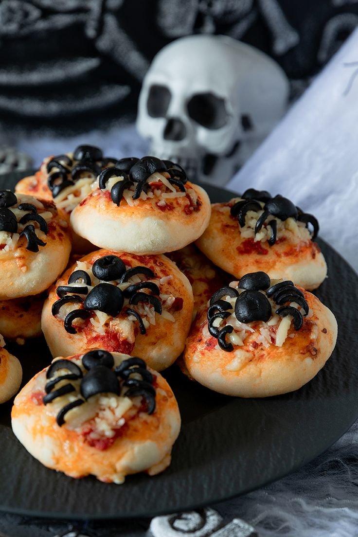Mini-Spinnen-Pizza - Halloween Rezept