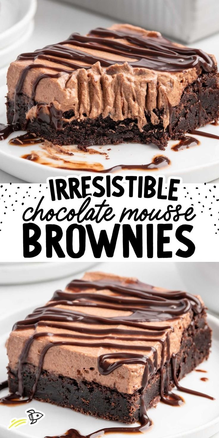 Chocolate Mousse Brownies Recipe | Chocolate Mousse Brownies, Dessert Bar Recipe, Baking Sweets