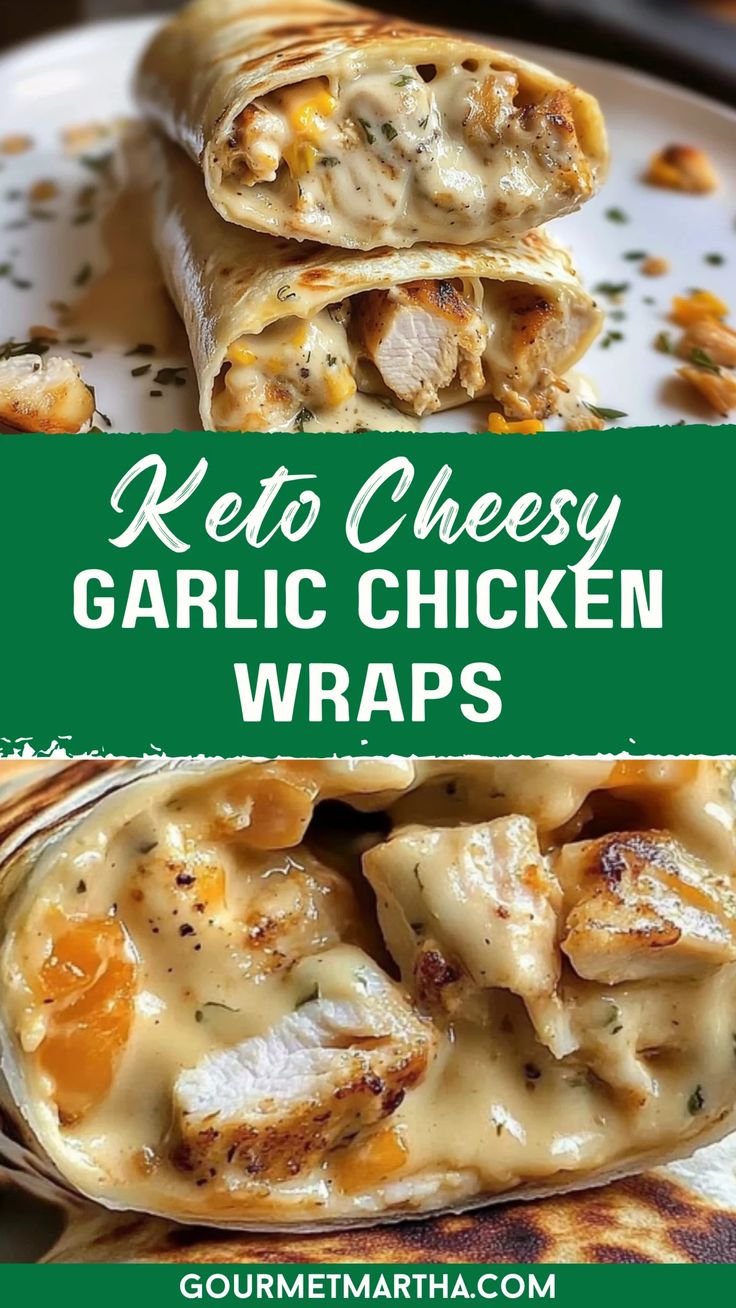 Keto Cheesy Garlic Chicken Wraps: Low-Carb, Big Flavor!