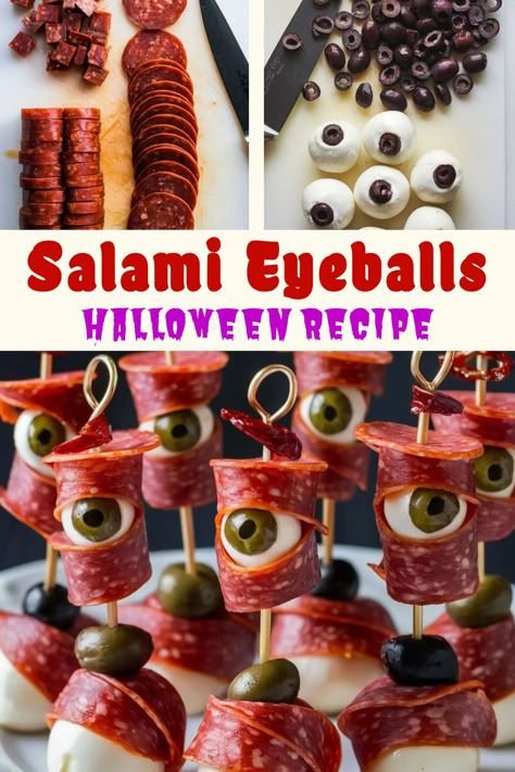 Creepy Skewered Salami Eyeballs: Quick & Easy Halloween Appetizer