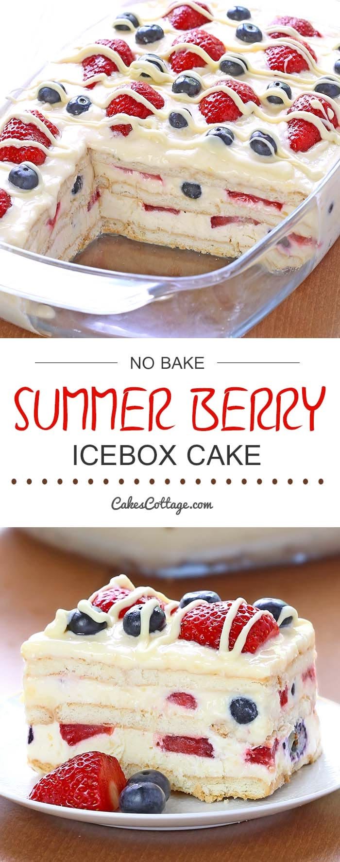 No Bake Summer Berry Icebox Cake