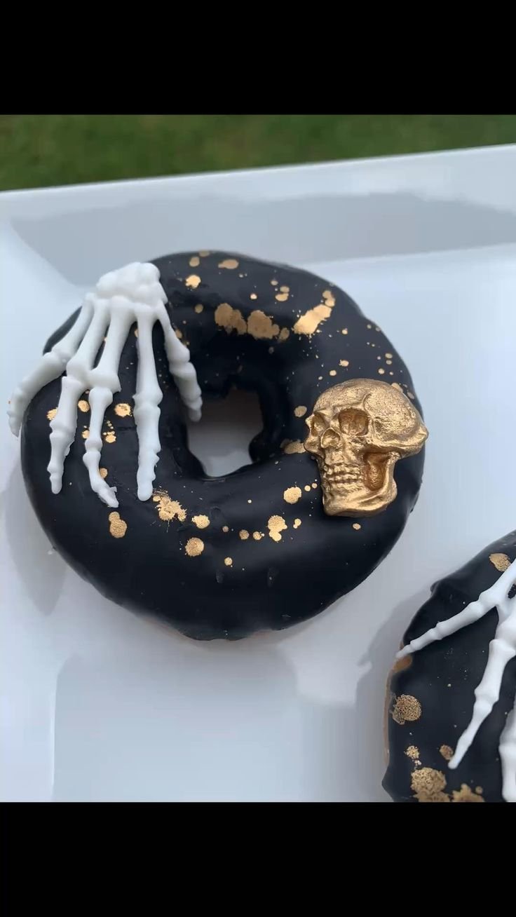 Halloween themed pumpkin donuts
