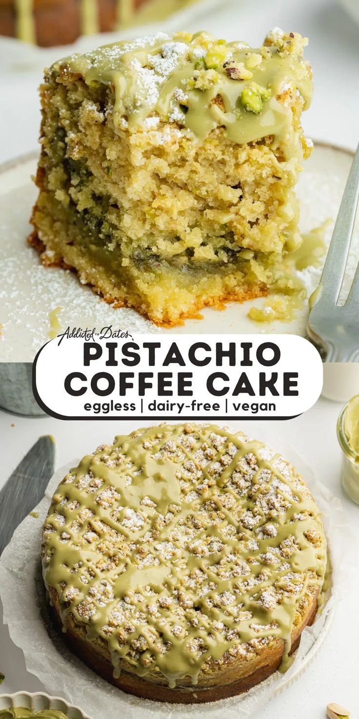 Vegan Pistachio Coffee Cake
