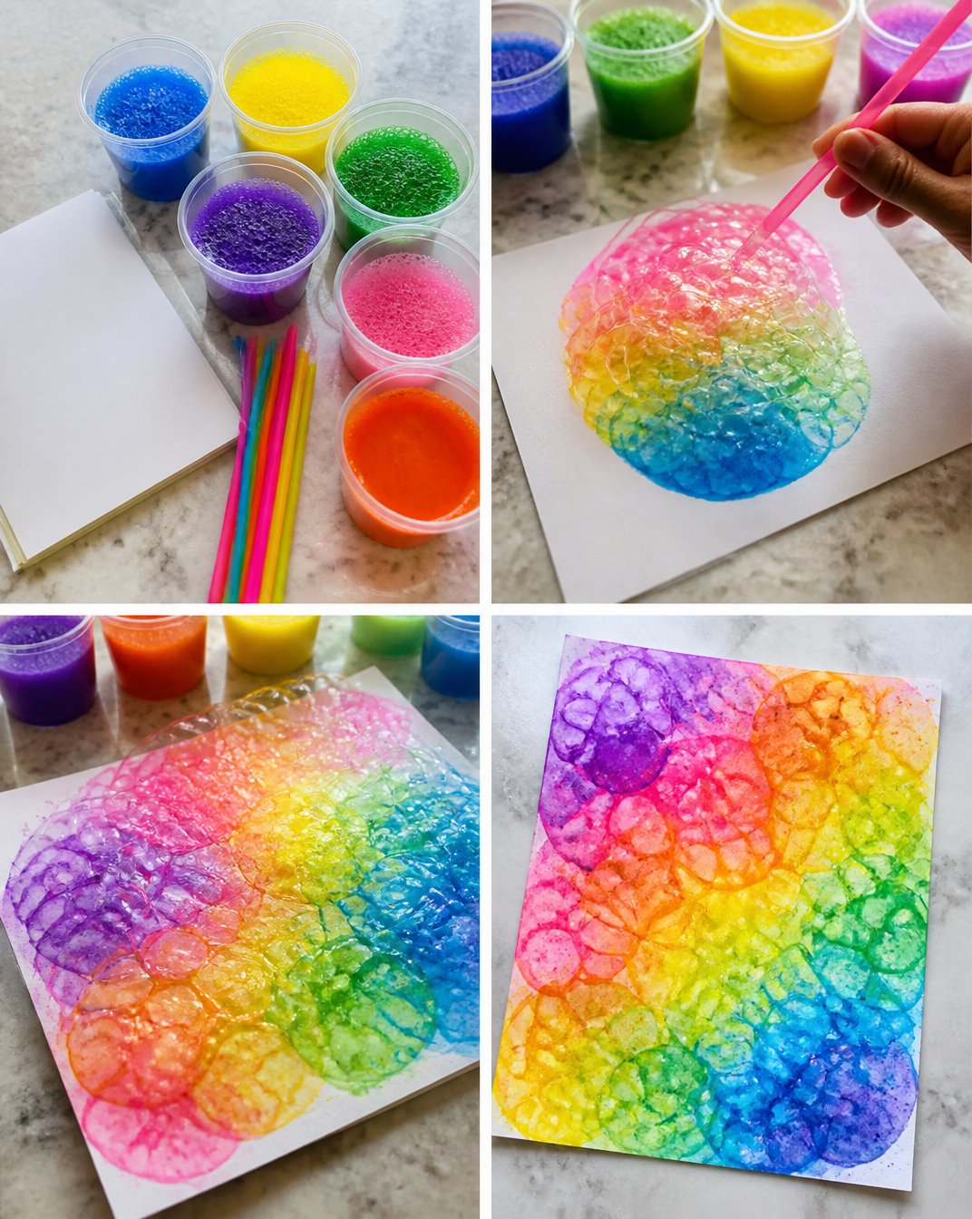 Prism Rainbow Bubble Prints: How to Make Rainbow Bubble Art on Paper 4 Prism Rainbow Bubble Prints