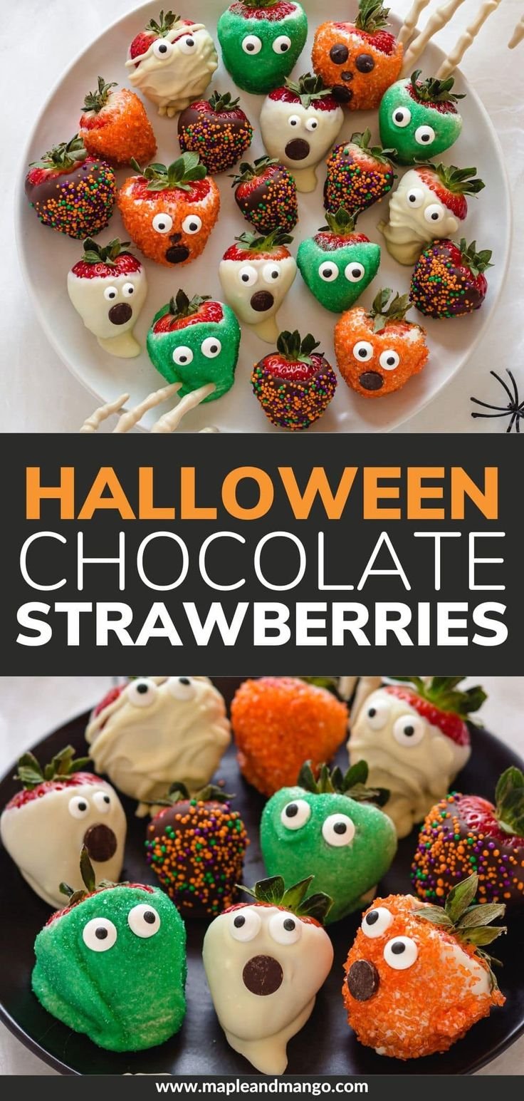 Easy Halloween Chocolate Covered Strawberries
