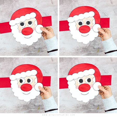 Moving Eyes Santa Craft - Arty Crafty Kids