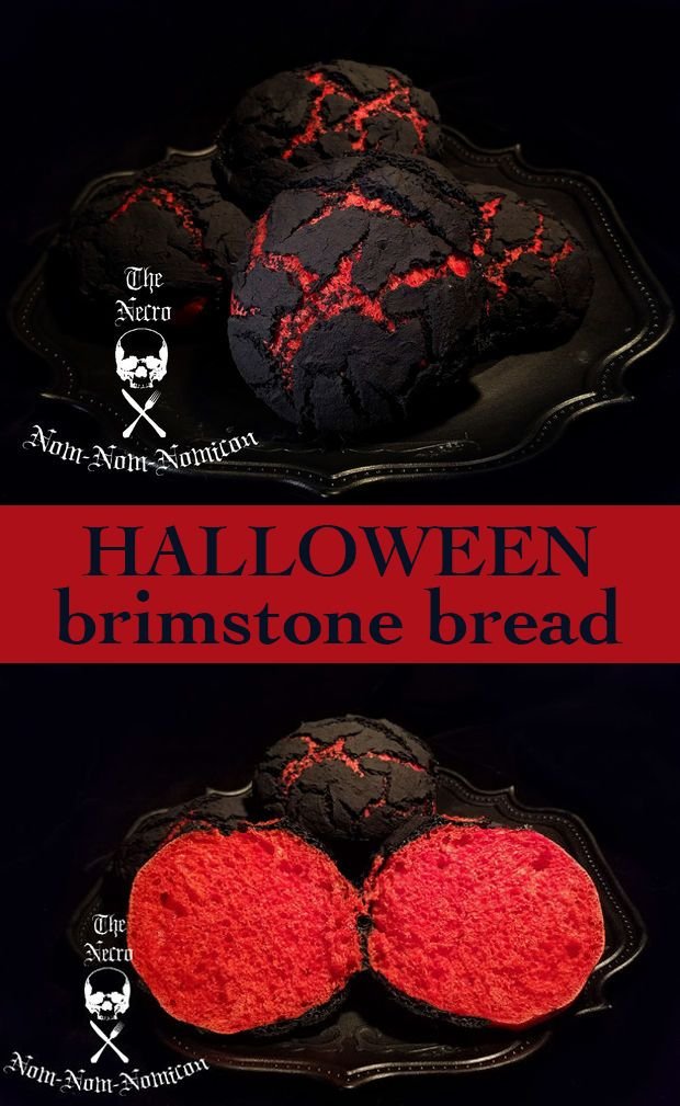 Halloween Brimstone Bread Recipe | Spooky bread rolls recipe, Halloween recipes, Halloween treats