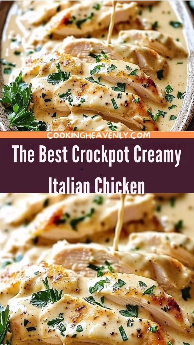 The Best Crockpot Creamy Italian Chicken