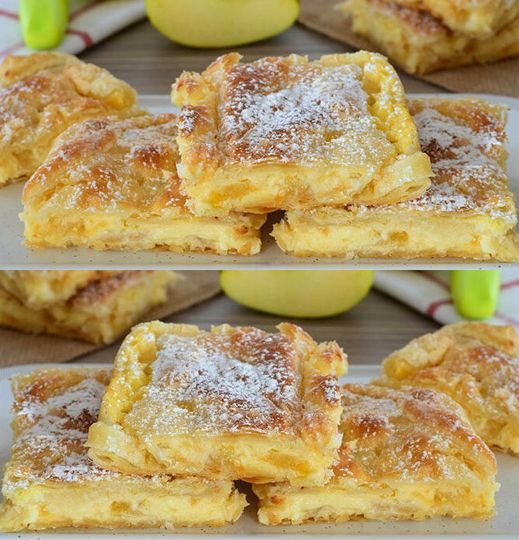 Apfelschnitten mit 2 Packung Vanillepudding die immer gelingen - Kochen Mit Uns