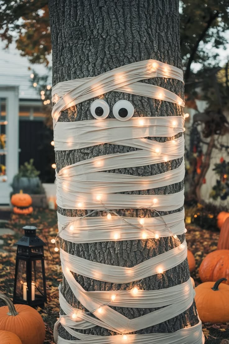 25 Spooktacular DIY Halloween Decorations for Your Outdoor Space - MaterialSix | Diy front yard halloween decorations, Fall themed outside decoration ideas, Halloween diy outdoor front yards