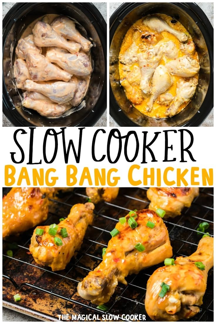 Delicious Slow Cooker Bang Bang Chicken Drumsticks | Bang bang chicken crockpot, Slow cooker sweet fire chicken, Chicken slow cooker recipes