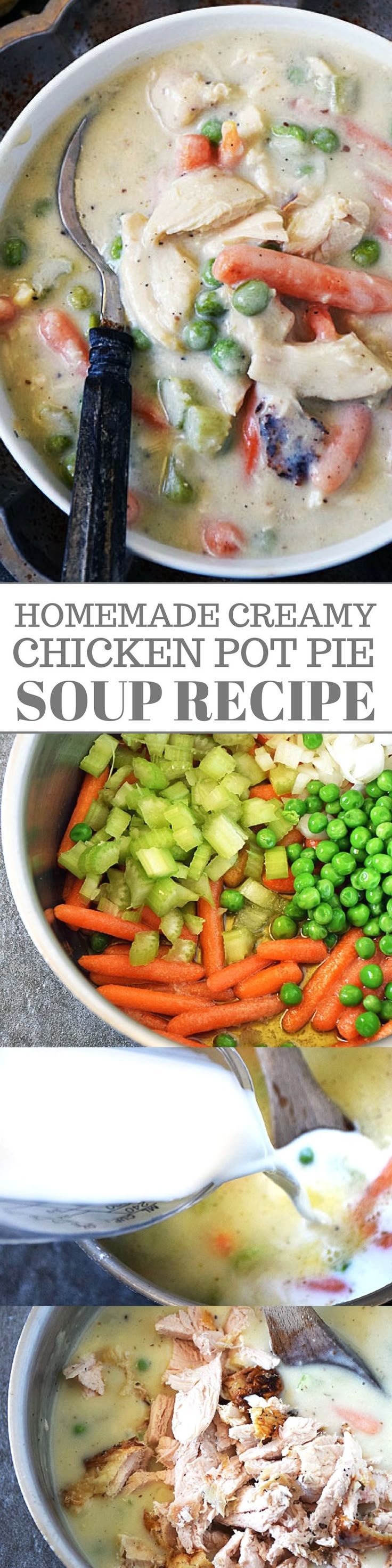 Creamy Chicken Pot Pie Soup | Comfort Food in a Bowl | Rainy day foods dinners, Raining day dinner ideas, Rainy weather food dinners