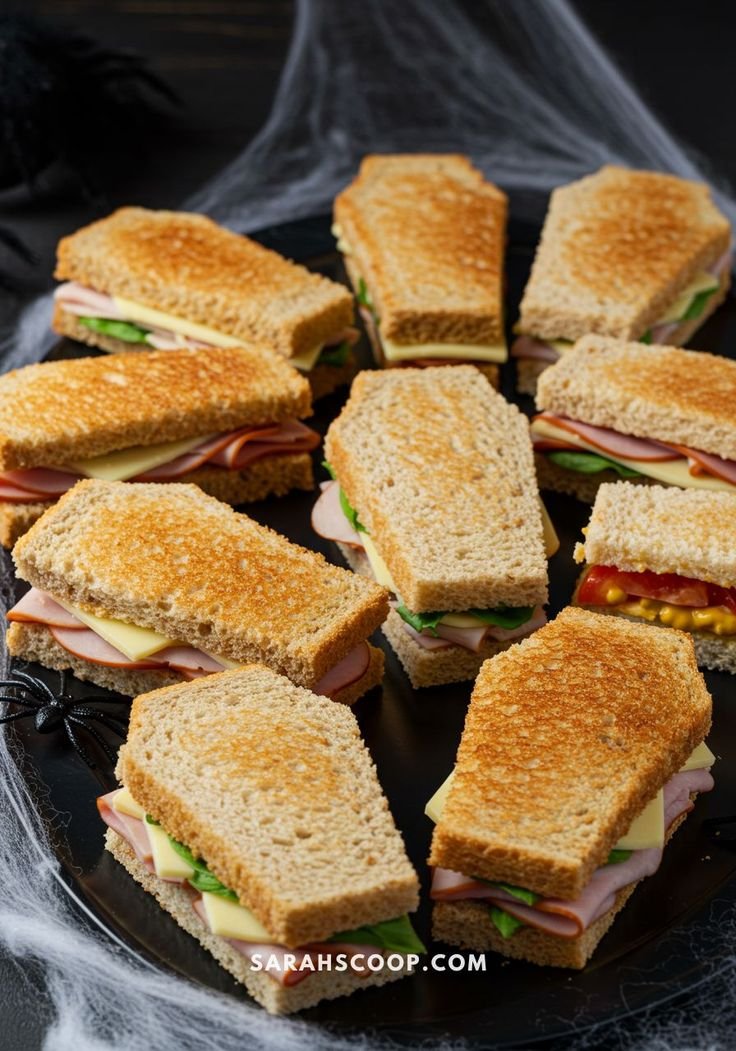 25 Halloween Party Finger Foods | Food halloween sandwiches, Spooky lunch, Halloween lunch ideas for kids