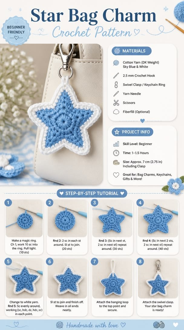 Stunning Star Bag Charm