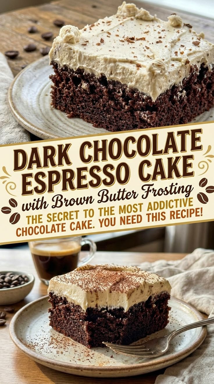 Dark Chocolate Espresso Cake | Espresso Frosting Cake Recipe for Chocolate Lovers