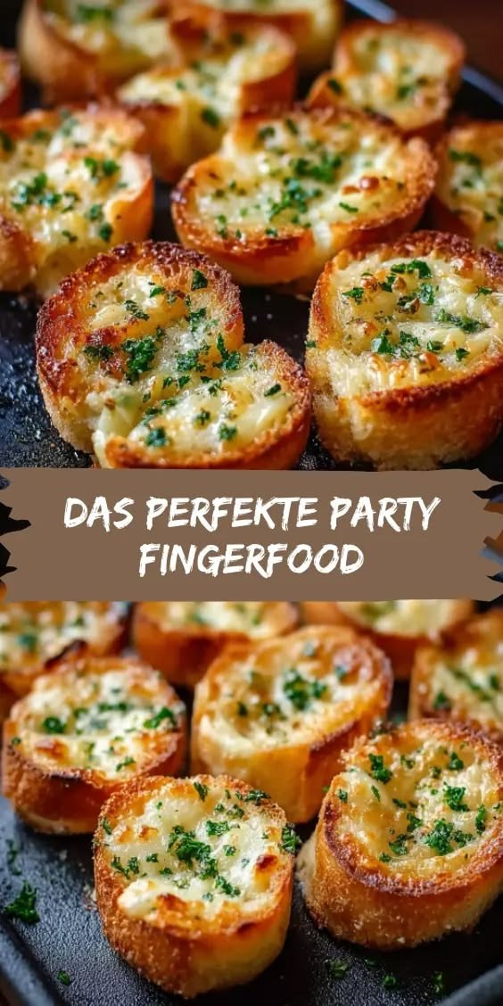 Käsige Knoblauchbrot Häppchen