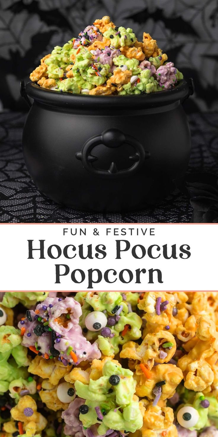 Hocus pocus party mix | Hocus pocus themed snack mix, Hocus pocus popcorn, Halloween popcorn