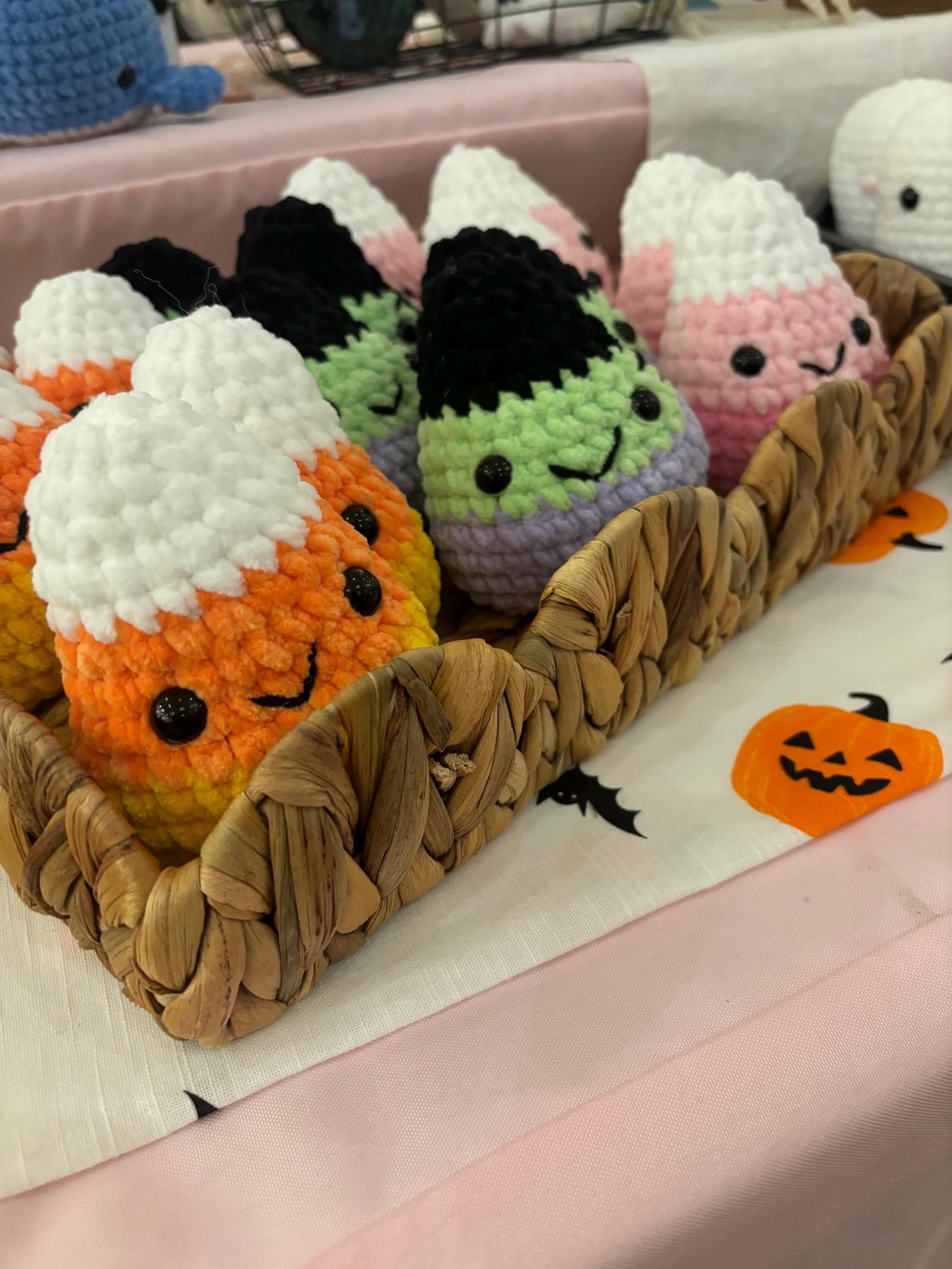 Candy Corn Crochet Plushie for Halloween 6 Candy Corn Crochet Plushie | Fuzzy Handmade Halloween Themed Stuffed Toy