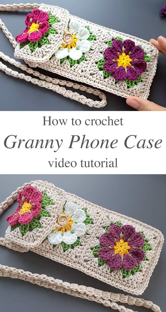 Crochet Granny Phone Cover Tutorial 6 Crochet Granny Phone Cover