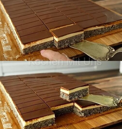 Fantastische Mohnkuchen mit Vanillecreme
