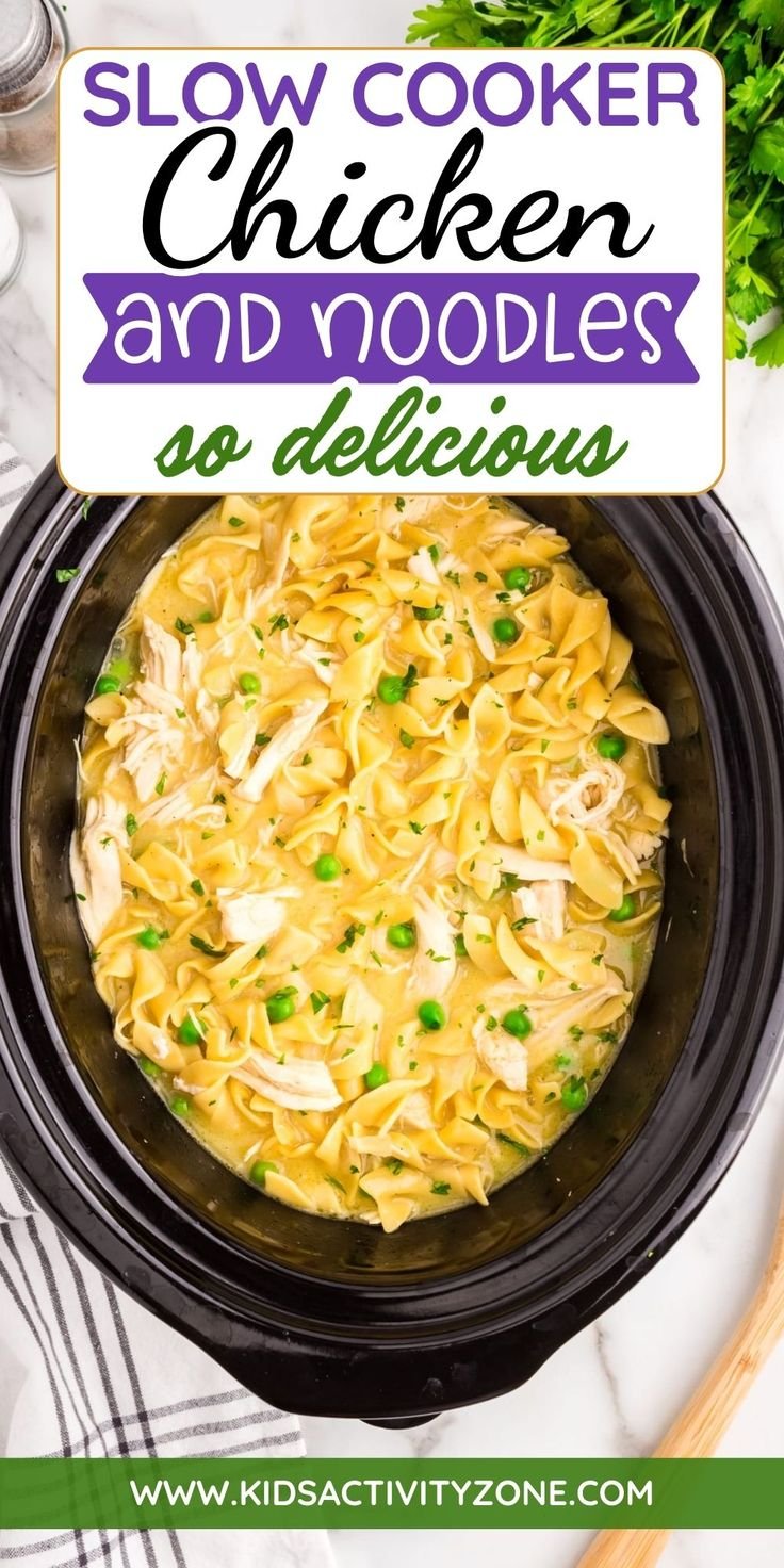 Slow Cooker Chicken and Noodles Recipe | Easy Comfort Food Dinner