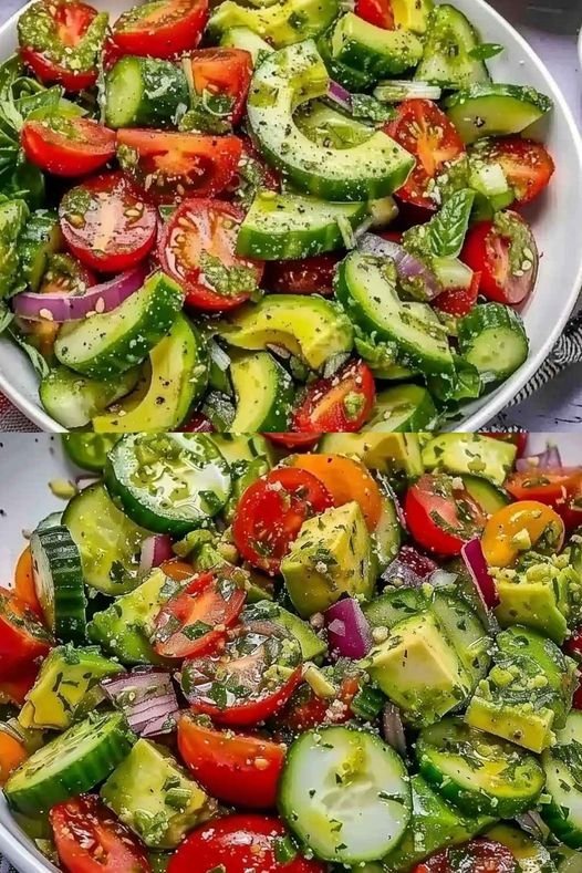 Cucumber Tomato Avocado Salad