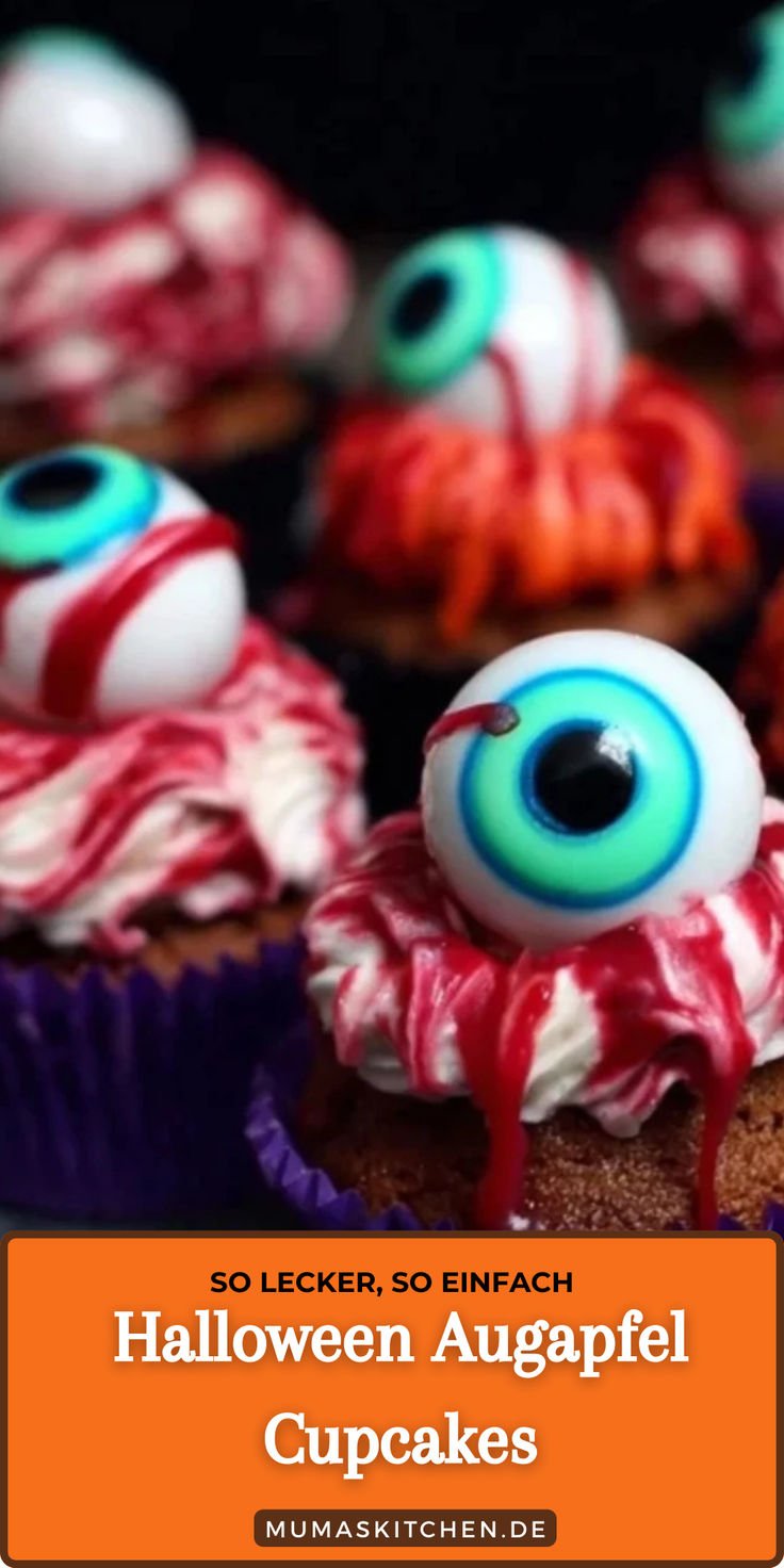 Gruselige Cupcakes zu Halloween – Muffins mit Augapfel Deko (67)