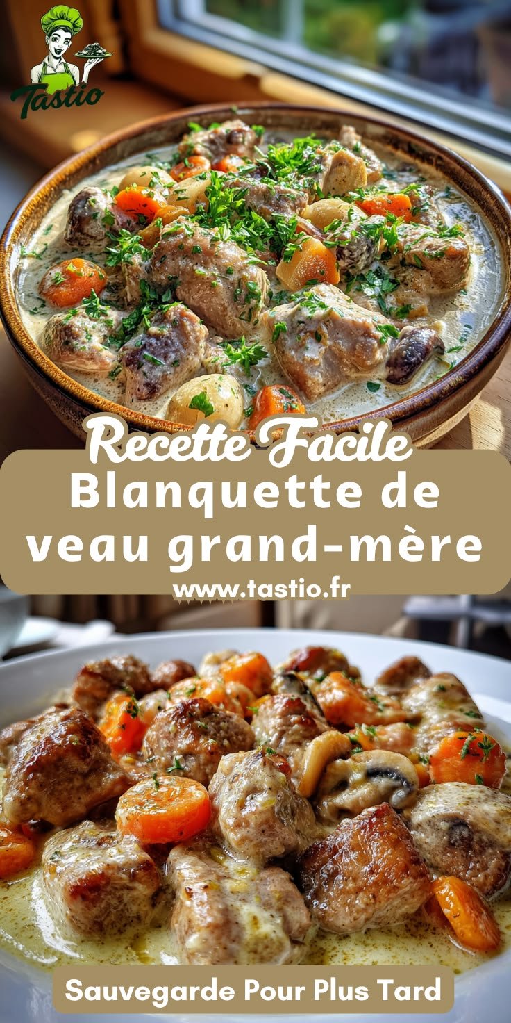 Blanquette de veau grand-mère : tendre, crémeuse, avec cette sauce veloutée
