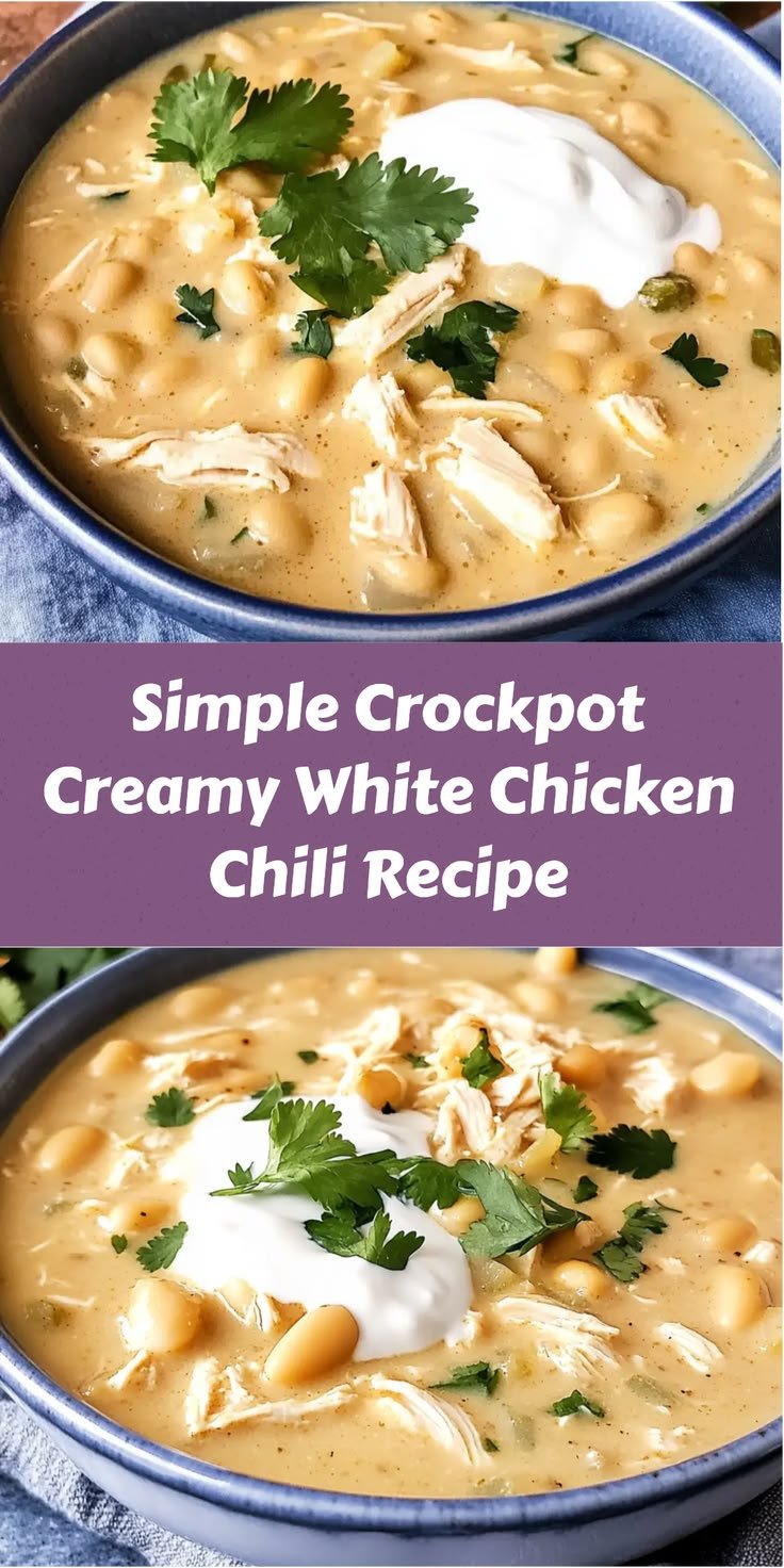 Simple Crockpot Creamy White Chicken Chili Recipe
