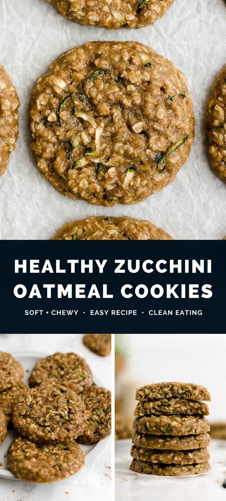 Oat Zucchini Cookies | Zucchini Applesauce Cookies, Zucchini Desserts, Zucchini Oatmeal Cookies