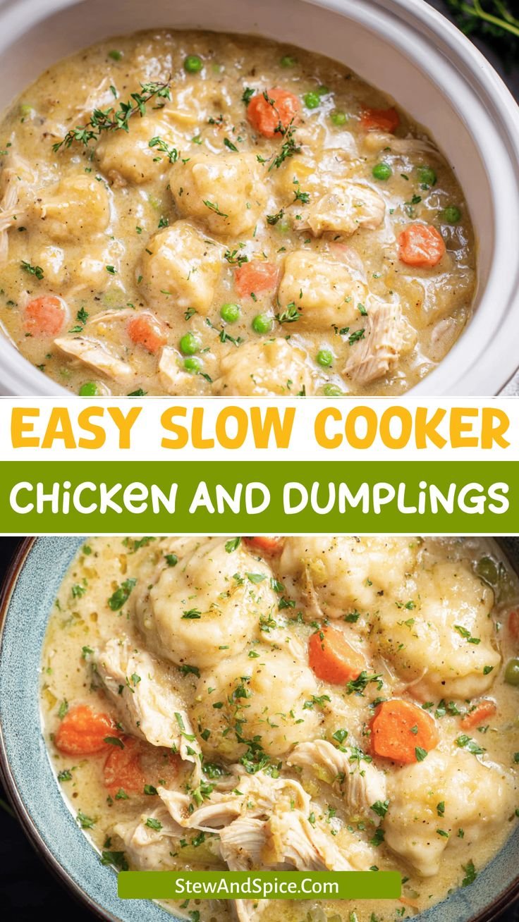 Easy Slow Cooker Chicken and Dumplings Recipe