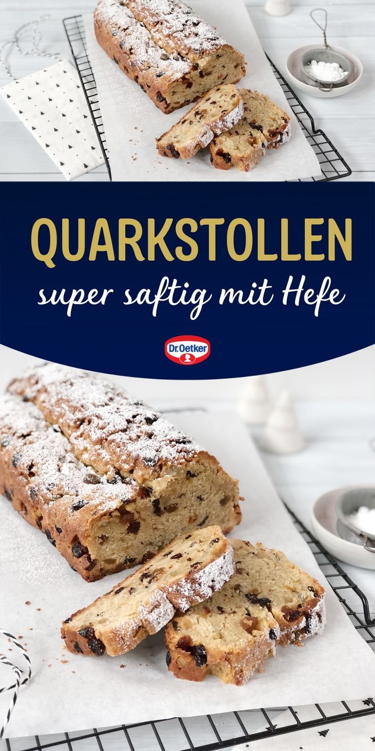 Quarkstollen Rezept mit Hefe I Leckere Stollen Rezepte in der Weihnachtsbäckerei