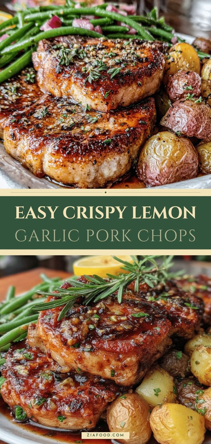 Sheet Pan Lemon Garlic Pork Chops Recipe Easy Family Dinner Idea