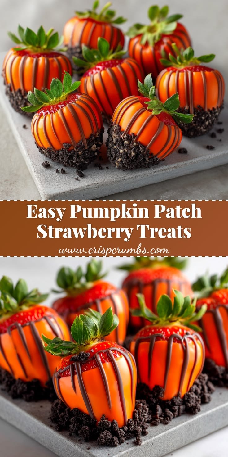Adorable Pumpkin Patch Strawberries | Easy Fall & Halloween Treat