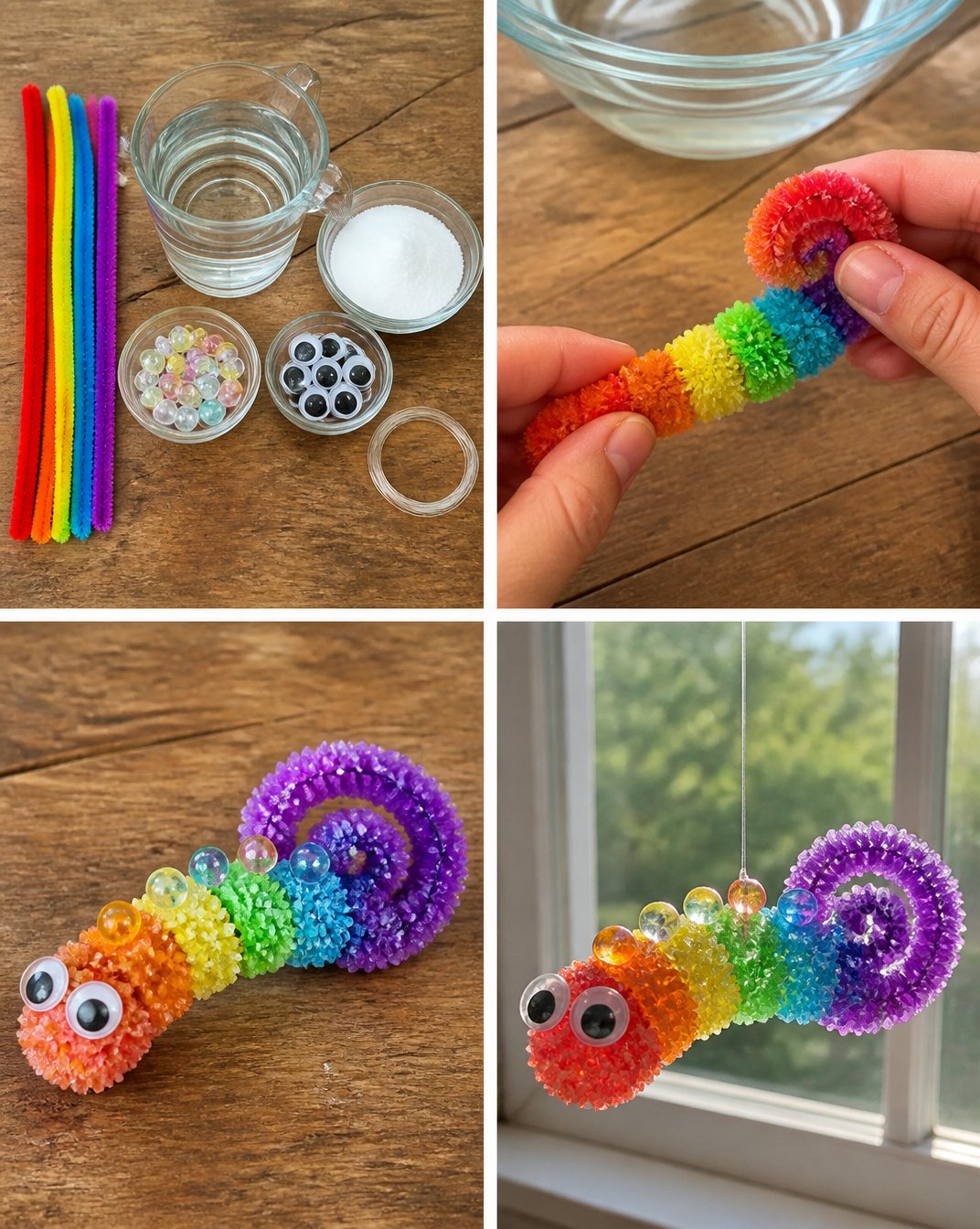 Crystal Rainbow Bookworm Window Charm Calming 7 Crystal Rainbow Bookworm Window Charm