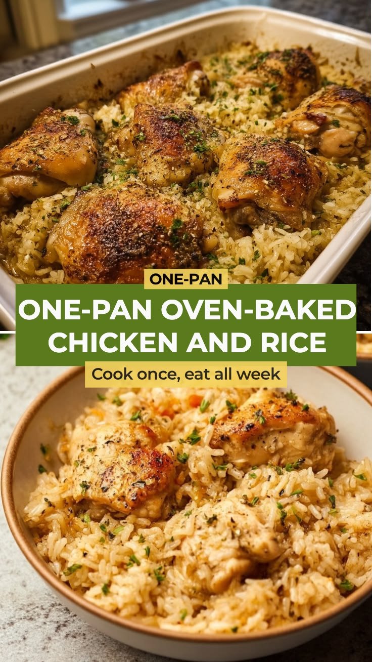 Oven-Baked Chicken Recipe for a Cozy Family Dinner with Rice