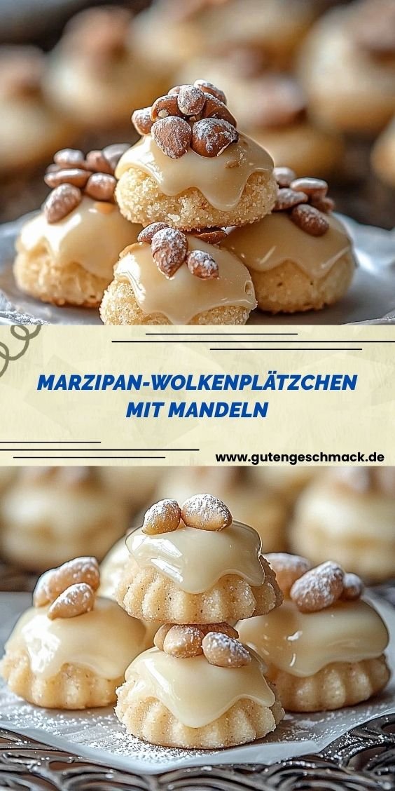 Marzipan-Wolkenplätzchen mit Mandeln