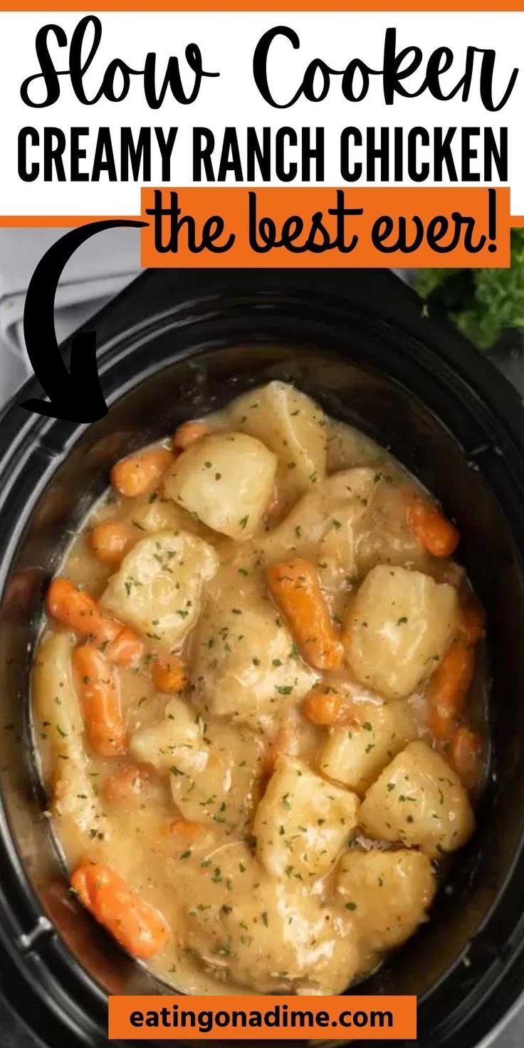 Crock pot Creamy Ranch Chicken Recipe