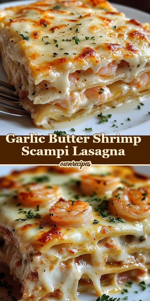 Garlic Butter Shrimp Scampi Lasagna