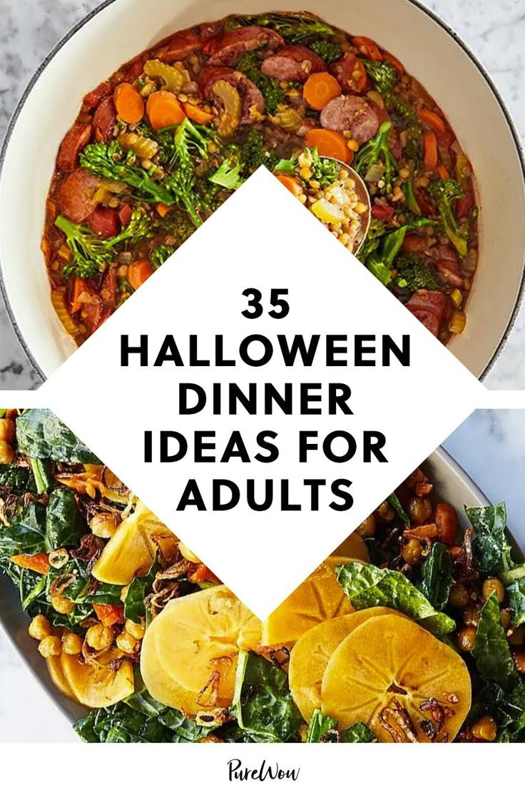 35 Halloween Dinner Ideas for Adults #purewow #recipe #cooking #fast #holiday #main course #dinner #halloween #easy #foo… | Halloween dinner main course, Halloween main course food, Halloween menu ideas dinner parties