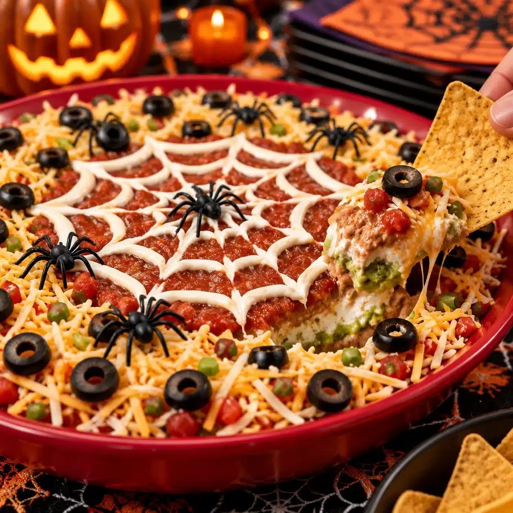 Deliciously Spooky Glutenfreie Spiderweb Taco Dip Bowl
