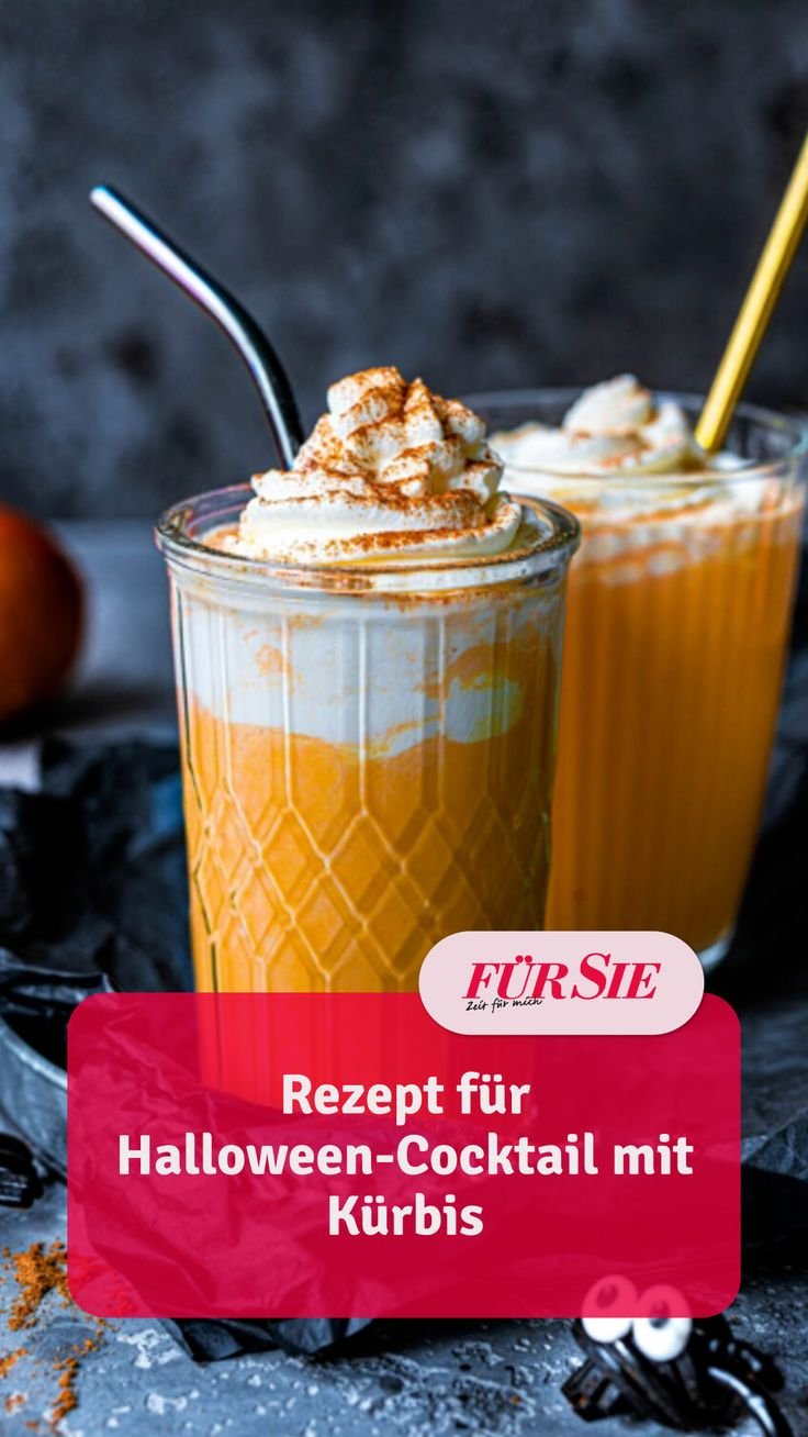 Rezept für Halloween-Cocktail mit Kürbis